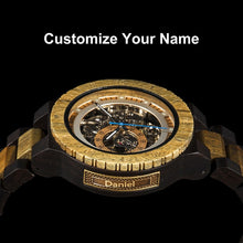 Load image into Gallery viewer, Personalized Customiz Watch Men BOBO BIRD Wood Automatic Watches Relogio Masculino OEM Anniversary Gifts for Him Free Engraving