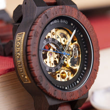 Load image into Gallery viewer, Personalized Customiz Watch Men BOBO BIRD Wood Automatic Watches Relogio Masculino OEM Anniversary Gifts for Him Free Engraving