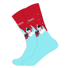 Load image into Gallery viewer, 1 pair of autumn and winter warm men&#39;s Christmas socks funny Santa Claus elk snowman candy cat dog pattern Christmas man socks