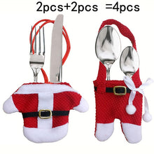 Load image into Gallery viewer, Christmas Cutlery Bag Dinner Tableware Holder Pocket,Xmas Decoration Snowman Santa Elf Reindeer Holiday Ornaments Free shipping