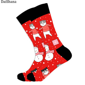 DaiShana Cotton Christmas Socks Unisex New Arrival Autumn Winter New Year Santa Claus Christmas Tree Snow Elk Gift Happy Socks