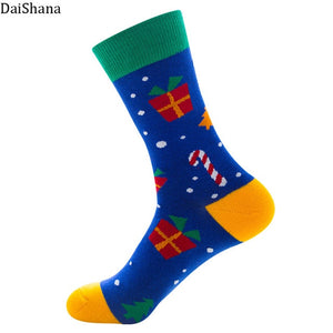 DaiShana Cotton Christmas Socks Unisex New Arrival Autumn Winter New Year Santa Claus Christmas Tree Snow Elk Gift Happy Socks