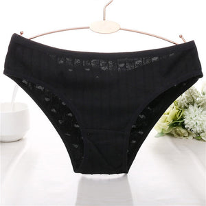 Sexy Women Panties Female Underwear Cotton Briefs Solid 8 Colors Lingerie Underpants for Girls 3D Heart Striped Cotton Pantys