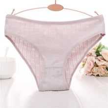 Load image into Gallery viewer, Sexy Women Panties Female Underwear Cotton Briefs Solid 8 Colors Lingerie Underpants for Girls 3D Heart Striped Cotton Pantys