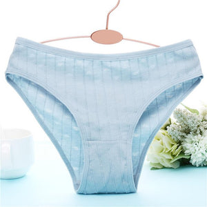 Sexy Women Panties Female Underwear Cotton Briefs Solid 8 Colors Lingerie Underpants for Girls 3D Heart Striped Cotton Pantys