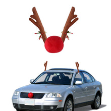 Load image into Gallery viewer, 3Pcs Reindeer Christmas Decor Car Vehicle Nose Horn Costume Set Rudolf Christmas Reindeer Antlers Ornaments Elk Antler Car Decor