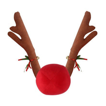 Load image into Gallery viewer, 3Pcs Reindeer Christmas Decor Car Vehicle Nose Horn Costume Set Rudolf Christmas Reindeer Antlers Ornaments Elk Antler Car Decor