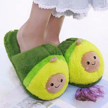 Load image into Gallery viewer, Millffy cute Women Flip Flop Avocado Slippers Shape Home Floor Soft Stripe Slippers Female Shoes Girls Winter Spring Warm shoes