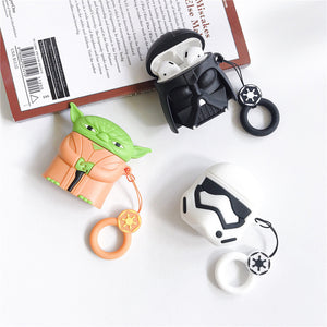 3D Protect Cover Case For Airpods1 2 Accessories For Apple Airpods Wireless Charging Case Star Wars Master Yoda And Darth Vader