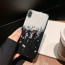 Load image into Gallery viewer, Glitter Christmas Phone Case For iphone 11 Case 6 6S 7 8 Plus X XR XS MAX Case Snowflake phone case Cover TPU Case