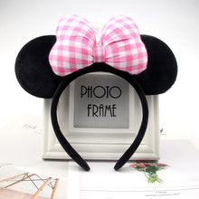 Load image into Gallery viewer, Christmas Mickey Ears Headband Minnie Hairband Pink Sequin Hair Clips Bows for Girls Antlers Hair Accessories for Birthday Party