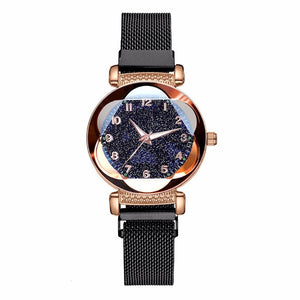 Women Magnet Buckle Starry Sky Luminous Watch Luxury Ladies Stainless Steel Quartz Watch Relogio Feminino