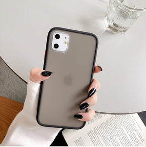 Mint Hybrid Simple Matte Bumper Phone Case for Iphone 11 Pro Max Xr Xs Max 6s 8 7 Plus Shockproof Soft Tpu Silicone Clear Cover