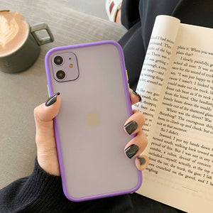 Mint Hybrid Simple Matte Bumper Phone Case for Iphone 11 Pro Max Xr Xs Max 6s 8 7 Plus Shockproof Soft Tpu Silicone Clear Cover