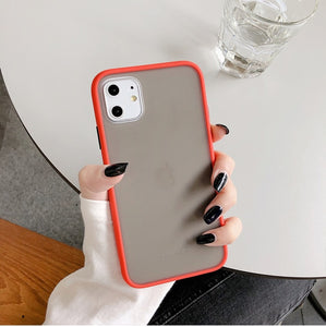 Mint Hybrid Simple Matte Bumper Phone Case for Iphone 11 Pro Max Xr Xs Max 6s 8 7 Plus Shockproof Soft Tpu Silicone Clear Cover