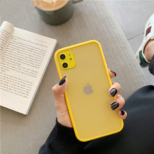 Mint Hybrid Simple Matte Bumper Phone Case for Iphone 11 Pro Max Xr Xs Max 6s 8 7 Plus Shockproof Soft Tpu Silicone Clear Cover