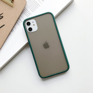 Mint Hybrid Simple Matte Bumper Phone Case for Iphone 11 Pro Max Xr Xs Max 6s 8 7 Plus Shockproof Soft Tpu Silicone Clear Cover