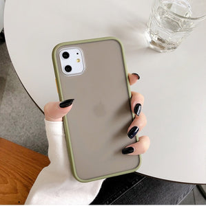 Mint Hybrid Simple Matte Bumper Phone Case for Iphone 11 Pro Max Xr Xs Max 6s 8 7 Plus Shockproof Soft Tpu Silicone Clear Cover