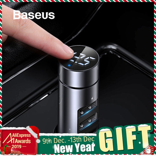 Baseus Car Charger FM Transmitter Modulator Bluetooth Wireless Audio MP3 Player Dual USB Mobile Phone Charger for iPhone Samsung