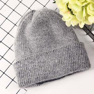 Women Winter Hat Knitted Beanie Hat Cashmere Knitted Hats for Women Cap Winter Autumn Rabbit Fur Ladies Solid Beanies Bonnet