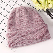 Load image into Gallery viewer, Women Winter Hat Knitted Beanie Hat Cashmere Knitted Hats for Women Cap Winter Autumn Rabbit Fur Ladies Solid Beanies Bonnet