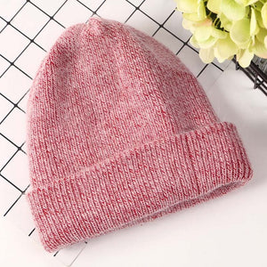 Women Winter Hat Knitted Beanie Hat Cashmere Knitted Hats for Women Cap Winter Autumn Rabbit Fur Ladies Solid Beanies Bonnet